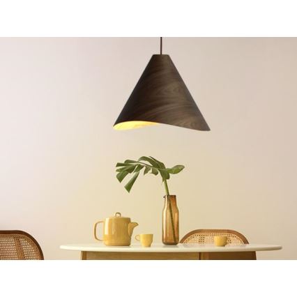 Lesen viseči lestenec na vrvici 1xE27/60W/230V premer 45 cm masiven/oreh/kavčukovec