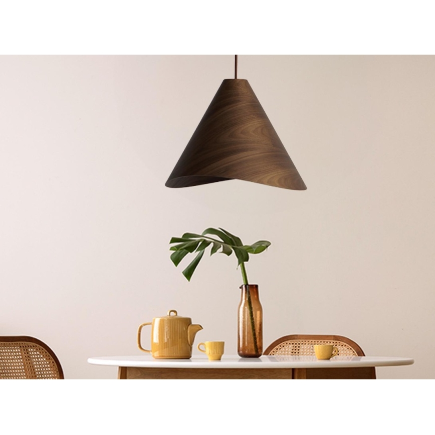 Lesen viseči lestenec na vrvici 1xE27/60W/230V premer 45 cm masiven/oreh/kavčukovec