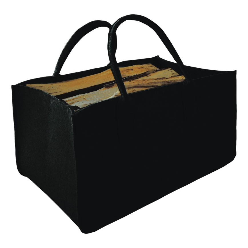 Lesena košara iz filca z ročaji 27x50 cm črna