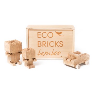 Leseni gradbeni komplet ECO BRICKS, 145 kosov