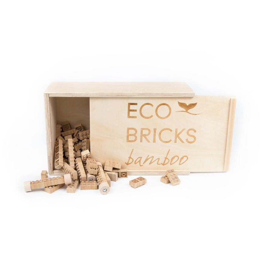 Leseni gradbeni komplet ECO BRICKS, 145 kosov