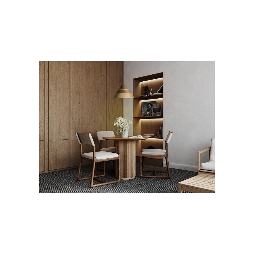 Leseni lestenec na kablu 1xE27/60W/230V Ø 33 cm masiven/hrast/oreh/kaučukovec