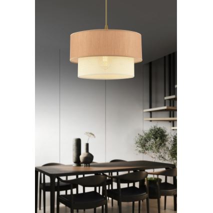 Lesten ECHO 1xE27/60W/230V rjava/kremna