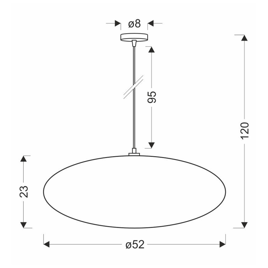 Lesten na kabelu CAFEE 1xE27/40W/230V pr. 52 cm bežna