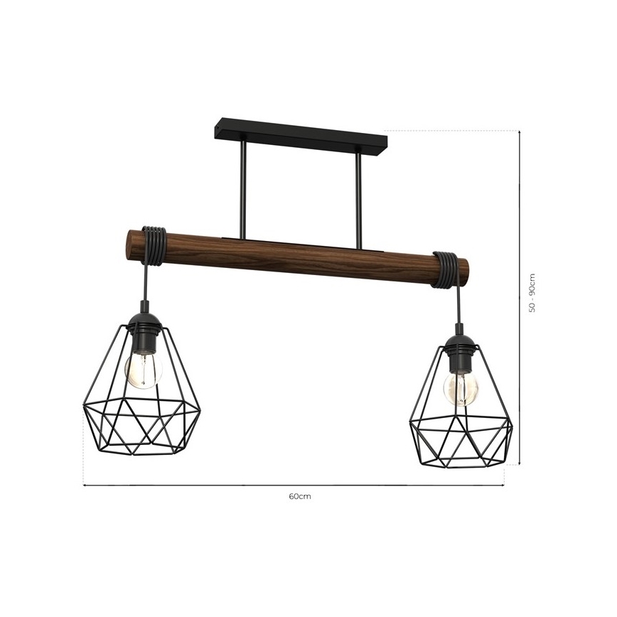 Lestenec ACERO 2xE27/60W/230V