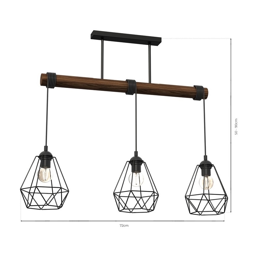Lestenec ACERO 3xE27/60W/230V