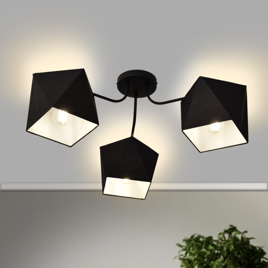 Lestenec ADAMANT 3xE27/15W/230V črn