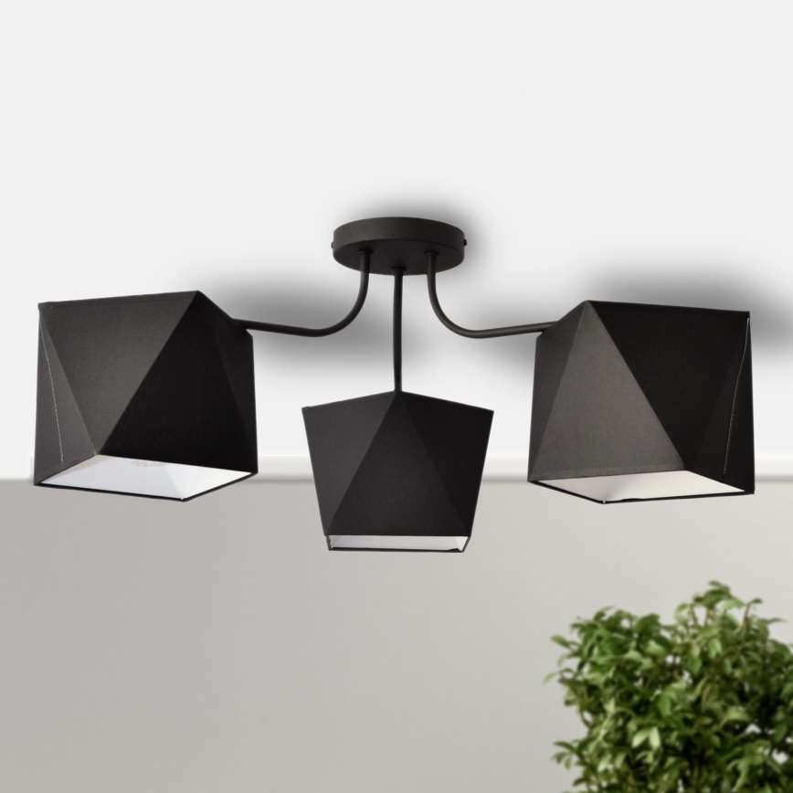 Lestenec ADAMANT 3xE27/15W/230V črn