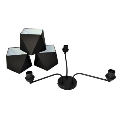 Lestenec ADAMANT 3xE27/15W/230V črn