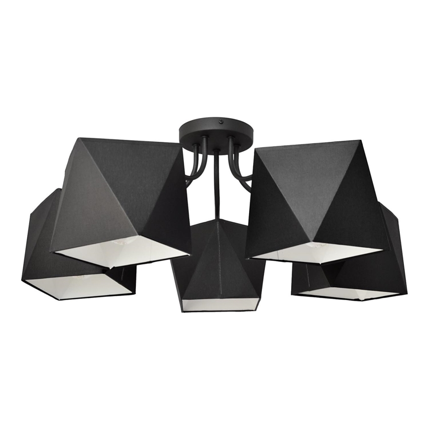 Lestenec ADAMANT 5xE27/15W/230V črn