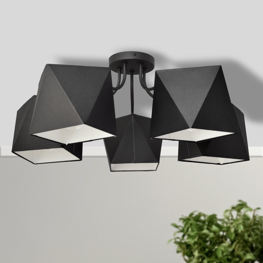 Lestenec ADAMANT 5xE27/15W/230V črn