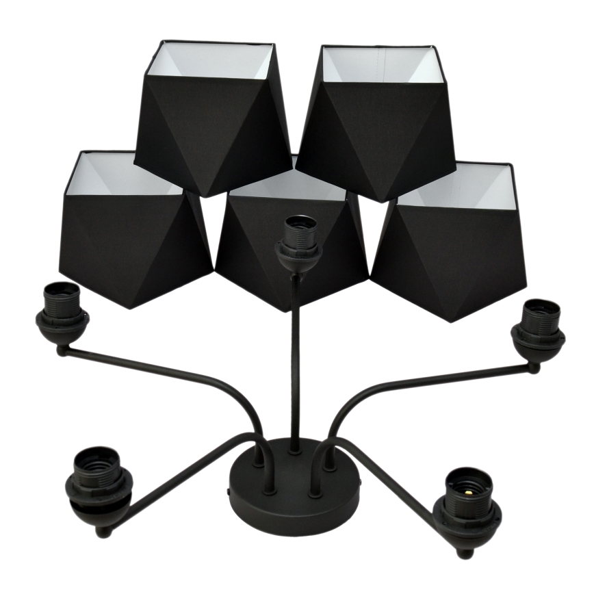 Lestenec ADAMANT 5xE27/15W/230V črn