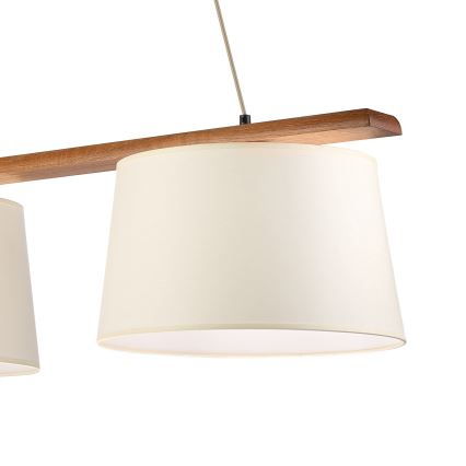Lestenec AIDA na vrvici 2xE27/15W/230V, premer 35 cm, hrast/krem