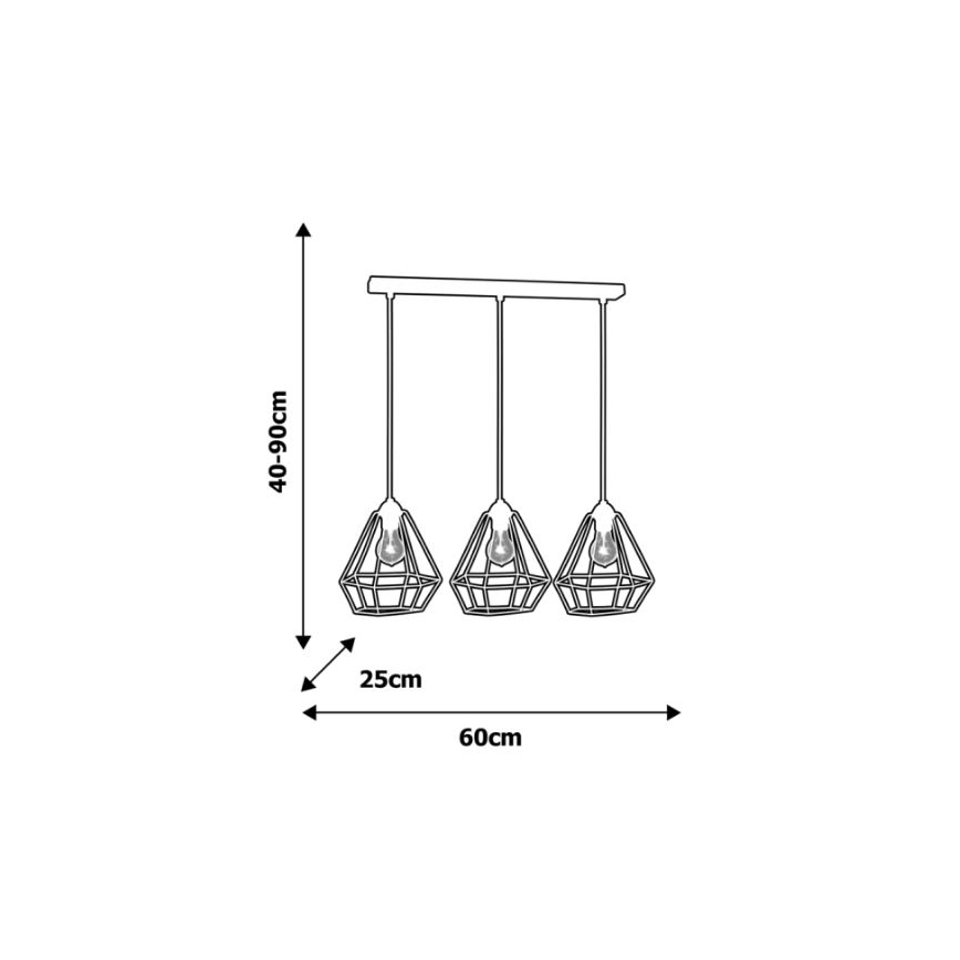 Lestenec ALMA 3xE27/60W/230V bel