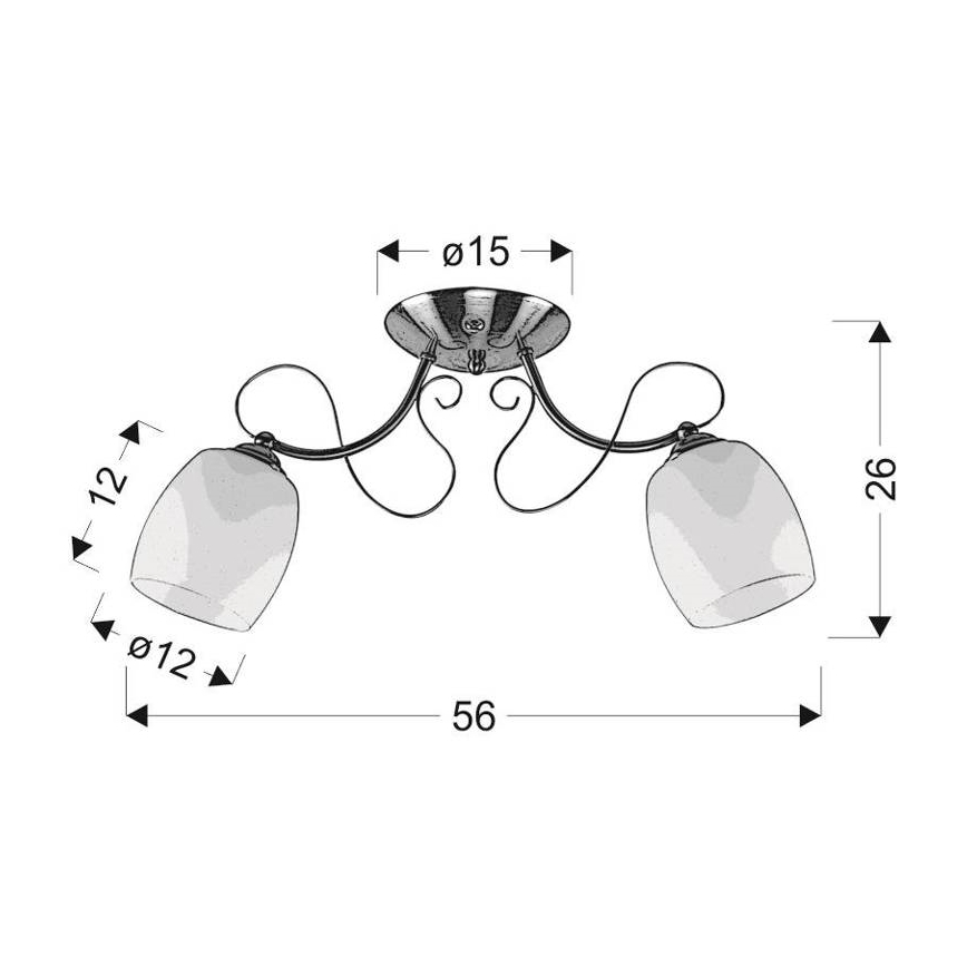 Lestenec AMBA 2xE27/40W/230V