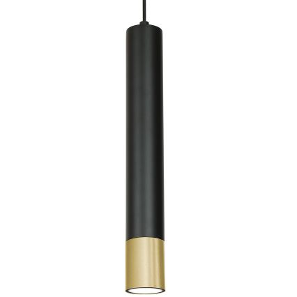 Lestenec an vrvici NEST 1xGU10/8W/230V črno/zlat