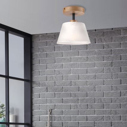 Lestenec ANTONIO 1xE14/60W/230V bela/hrast