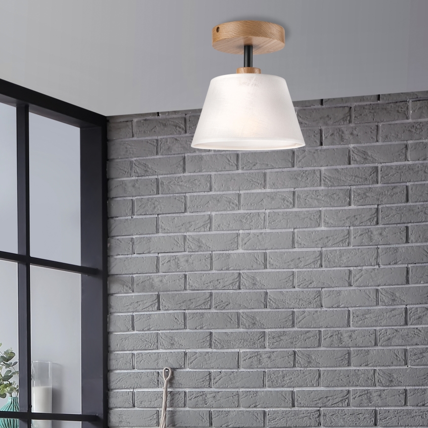 Lestenec ANTONIO 1xE14/60W/230V bela/hrast