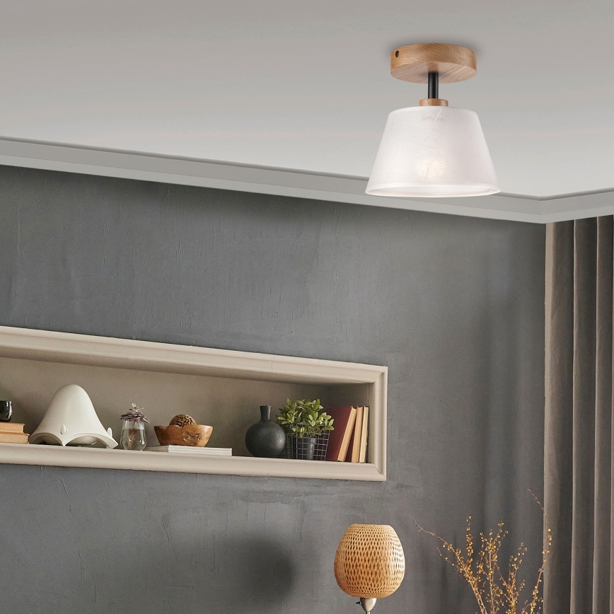 Lestenec ANTONIO 1xE14/60W/230V bela/hrast