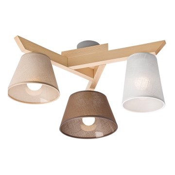Lestenec ANTONIO 3xE14/40W/230V bukev