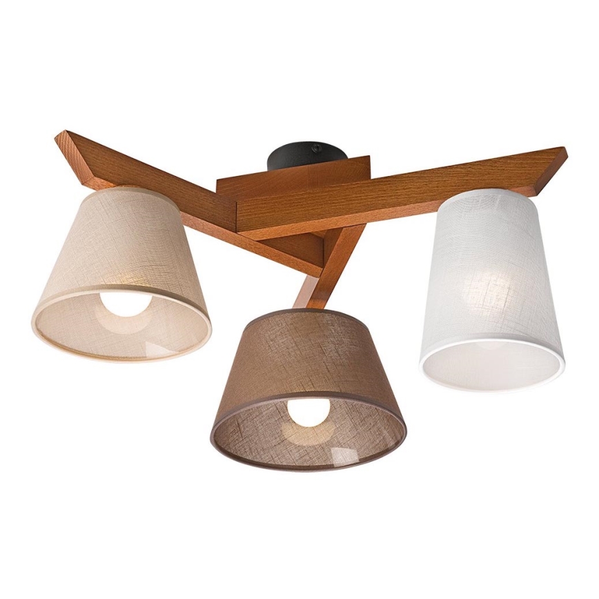 Lestenec ANTONIO 3xE14/40W/230V bukev