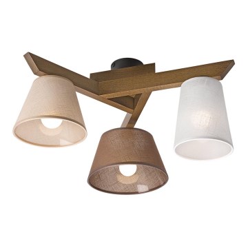 Lestenec ANTONIO 3xE14/40W/230V bukev