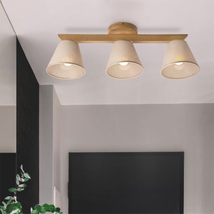Lestenec ANTONIO 3xE14/40W/230V hrast