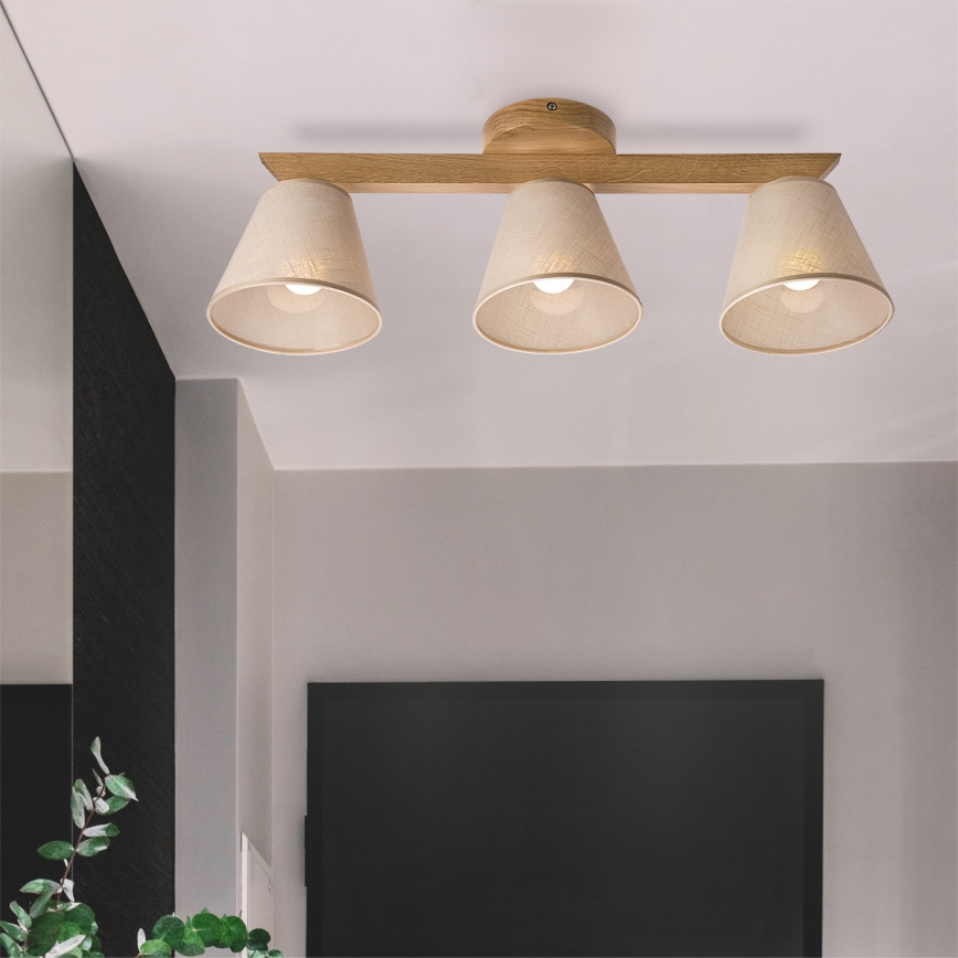 Lestenec ANTONIO 3xE14/40W/230V hrast