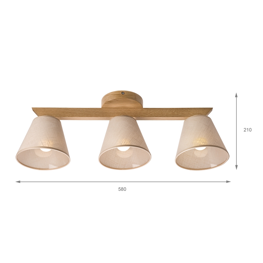 Lestenec ANTONIO 3xE14/40W/230V hrast