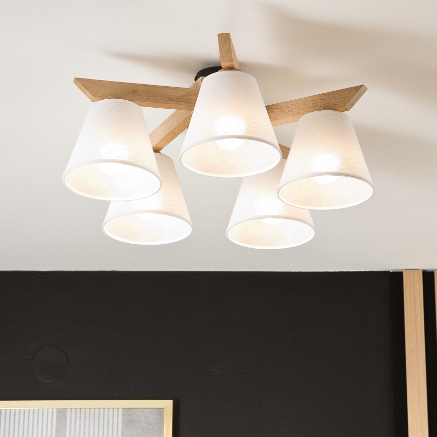 Lestenec ANTONIO 5xE14/40W/230V hrast