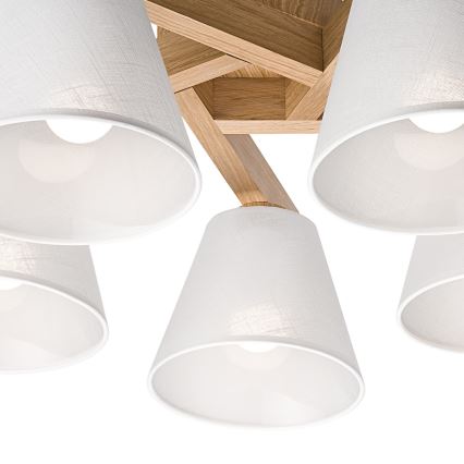 Lestenec ANTONIO 5xE14/40W/230V hrast