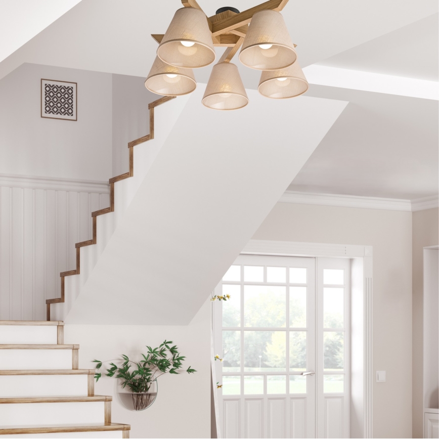 Lestenec ANTONIO 5xE14/40W/230V hrast