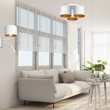 Lestenec ARDEN 3xE27/60W/230V bela/zlata