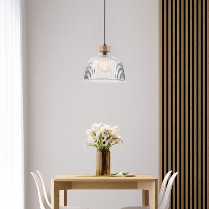 Lestenec ASTA na kablu 1xE27/60W/230V, premer 28 cm, hrast