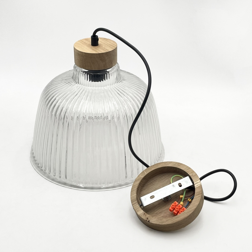 Lestenec ASTA na kablu 1xE27/60W/230V, premer 28 cm, hrast