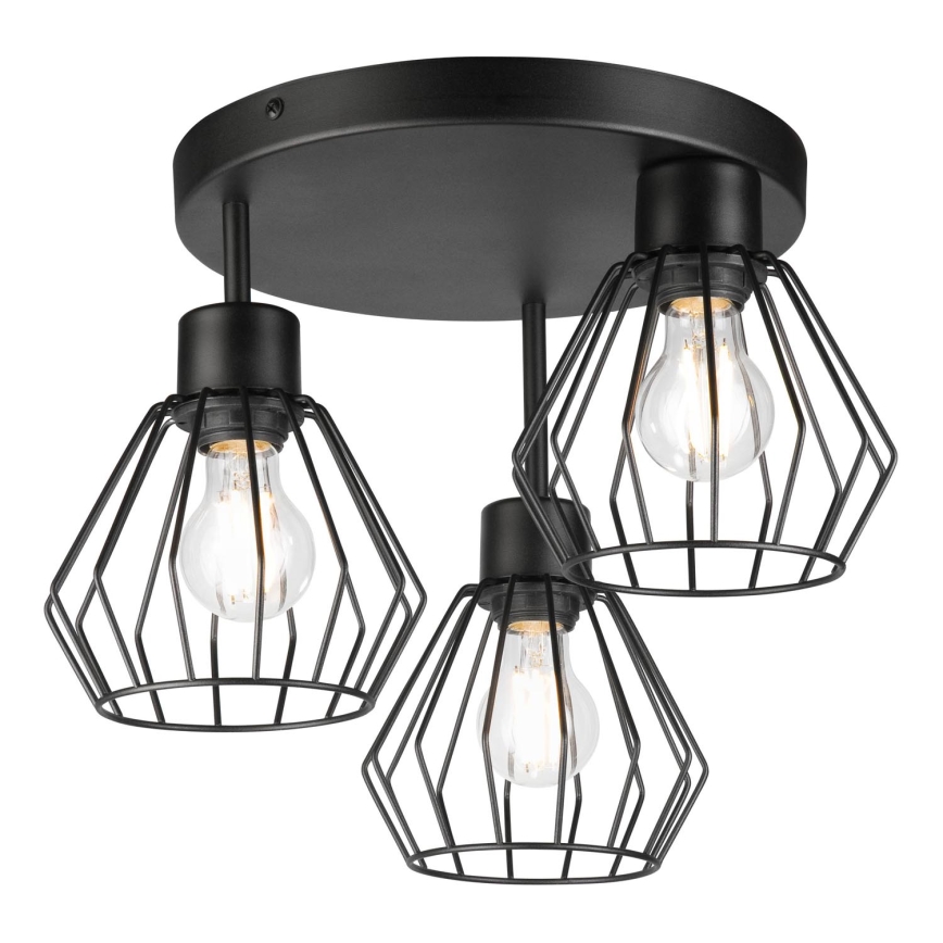 Lestenec AUDREY 3xE27/60W/230V črna