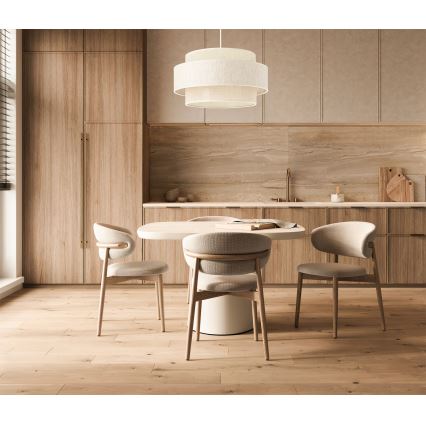 Lestenec BOHO na vrvici 1xE27/60W/230V, Ø 40 cm, kremna/juta