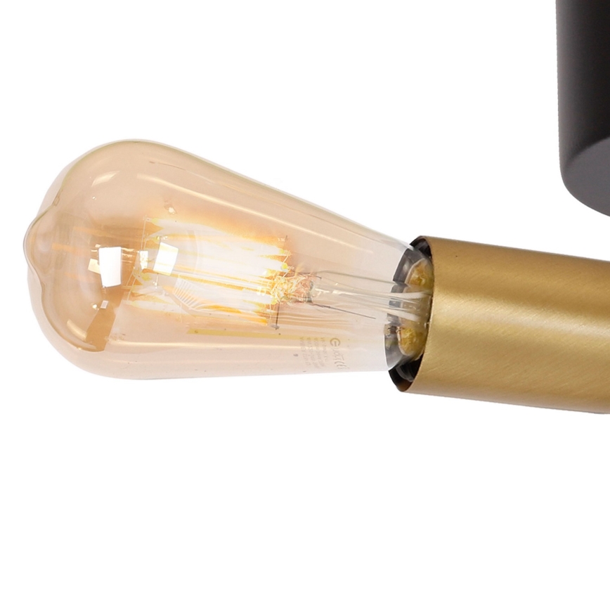 Lestenec BRENDA 3xE27/60W/230V črn/zlat