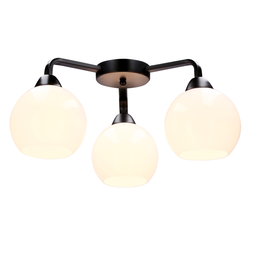 Lestenec CALDERA 3xE27/60W/230V črna