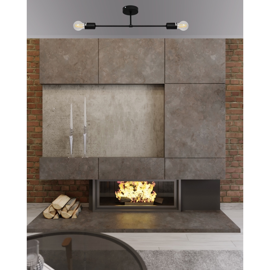 Lestenec CAMBRIDGE 2xE27/15W/230V črn