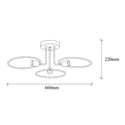 Lestenec CIRCLE 3xE27/40W/230V