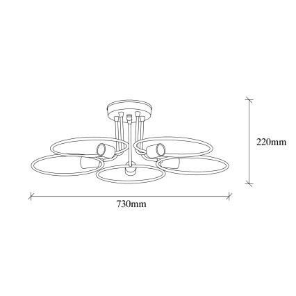 Lestenec CIRCLE 5xE27/40W/230V