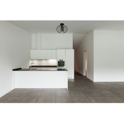 Lestenec CORRINI 1xE27/60W/230V pr. 25 cm črna/siva