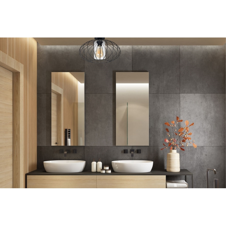 Lestenec CORRINI 1xE27/60W/230V pr. 34 cm črna/prozorna