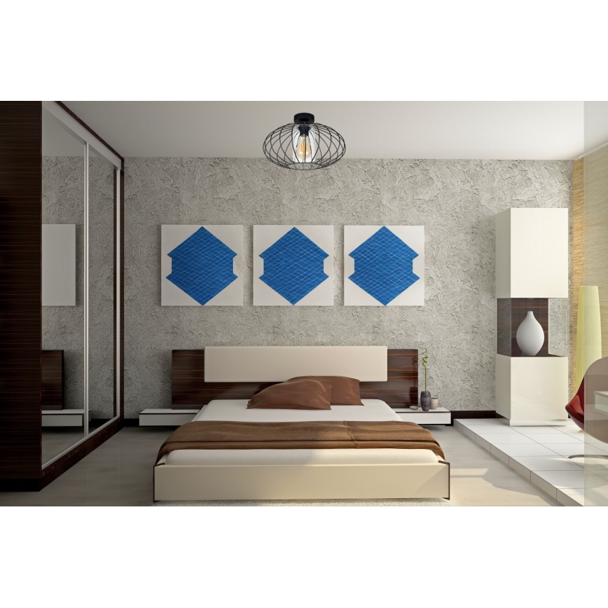 Lestenec CORRINI 1xE27/60W/230V pr. 34 cm črna/prozorna
