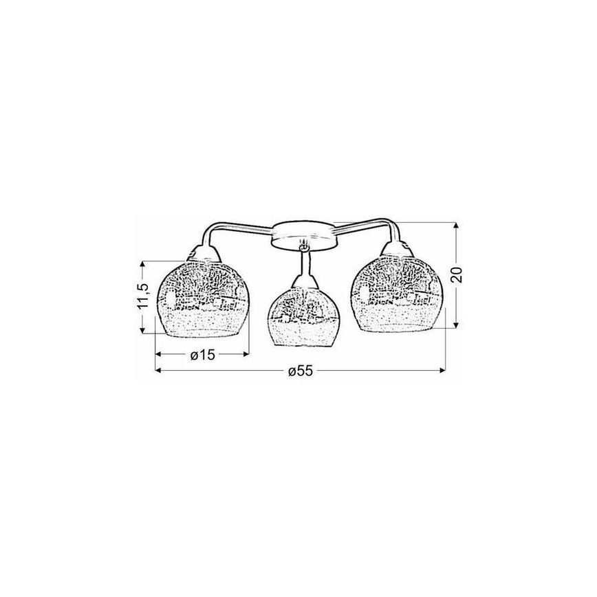 Lestenec CROMINA 3xE27/60W/230V