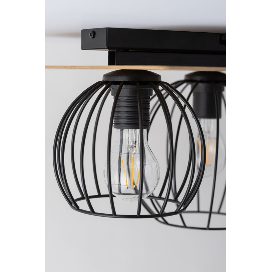 Lestenec CYBER 3xE27/60W/230V les/črna