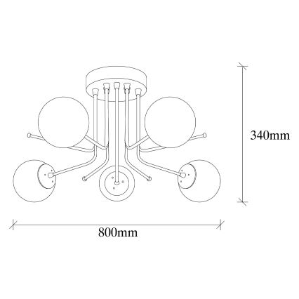 Lestenec DAISY 5xE27/40W/230V