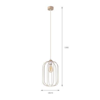 Lestenec DESTELLO z obesnim kablom 1xE27/15W/230V, premer 21 cm, bež