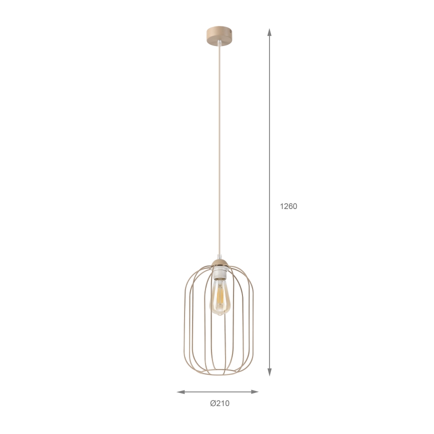 Lestenec DESTELLO z obesnim kablom 1xE27/15W/230V, premer 21 cm, bež